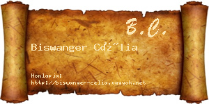 Biswanger Célia névjegykártya